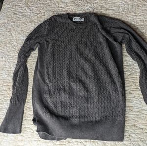 Pact women's charcoal Heather cable knit sweater tunic